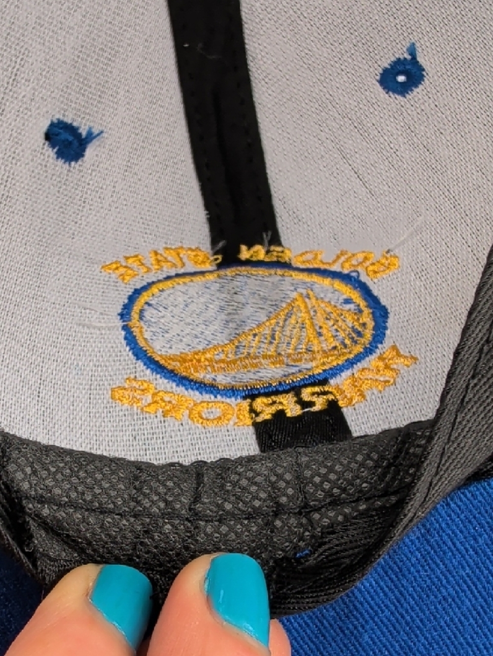 Golden State Warriors Black & Royal Blue Snapback Hat - Picture 9 of 9